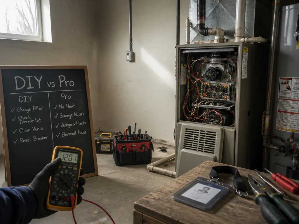DIY vs when to call a pro for a typical Indiana HVAC situation